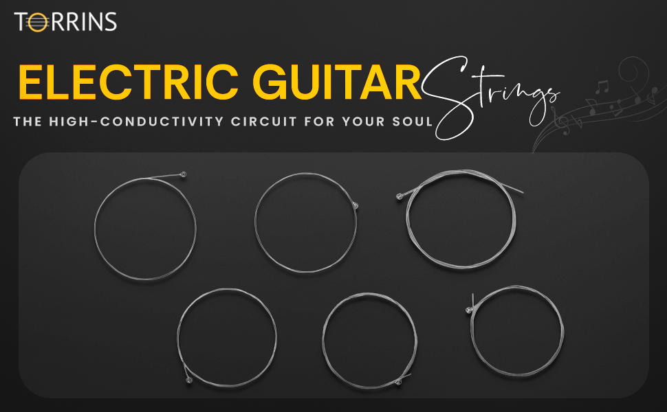 Torrins Electric Guitar Strings | 09–42 Extra Light Gauge Nickel Alloy | Bright Tone & Easy Playability