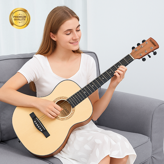 Torrins Natural Wood 36-Inch Acoustic Guitar, Sapele Spruce Rosewood, Right Hand, 6 Strings, TOR - 3650
