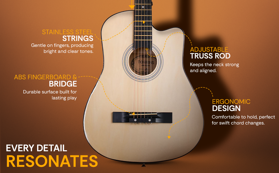 Torrins Spark Series Acoustic Guitar: T38 | Glossy Finish