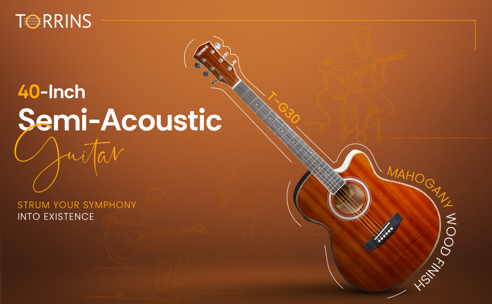 Torrins Progressa Series Semi-Acoustic Guitar - 30C/31C, 6-String Mahogany Guitar