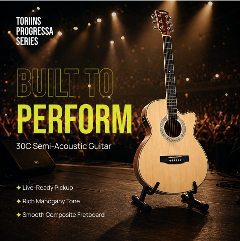 Torrins Progressa Series Semi-Acoustic Guitar - 30C/31C, 6-String Mahogany Guitar