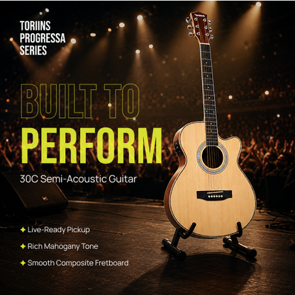 Torrins Progressa Series Semi-Acoustic Guitar - 30C/31C, 6-String Mahogany Guitar