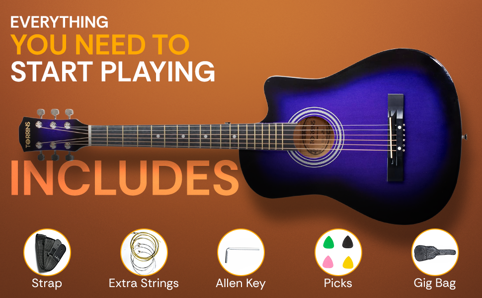 Torrins Spark Series Acoustic Guitar: T38 | Glossy Finish