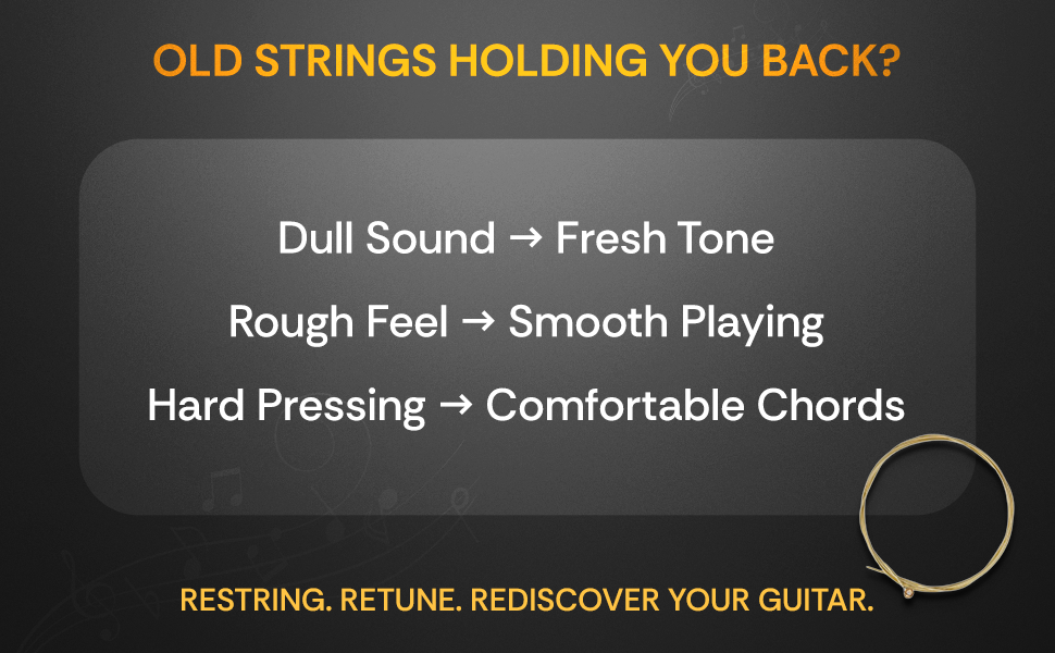 Torrins Acoustic Guitar String Set 10–47 Light Gauge Bronze | Warm Balanced Tone, Easy Playability