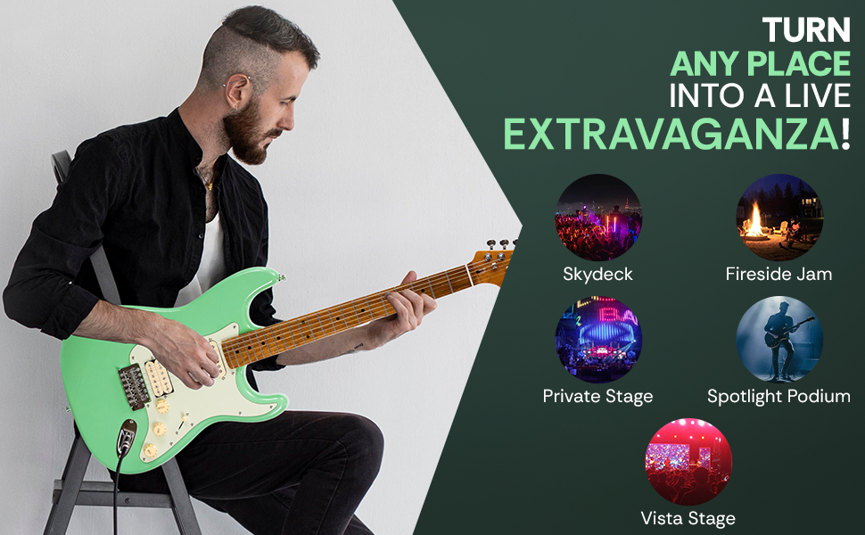 Torrins Electric Guitar, Linden Wood, 6-String, for Musicians | Available in Surf Green and Sunburst Color