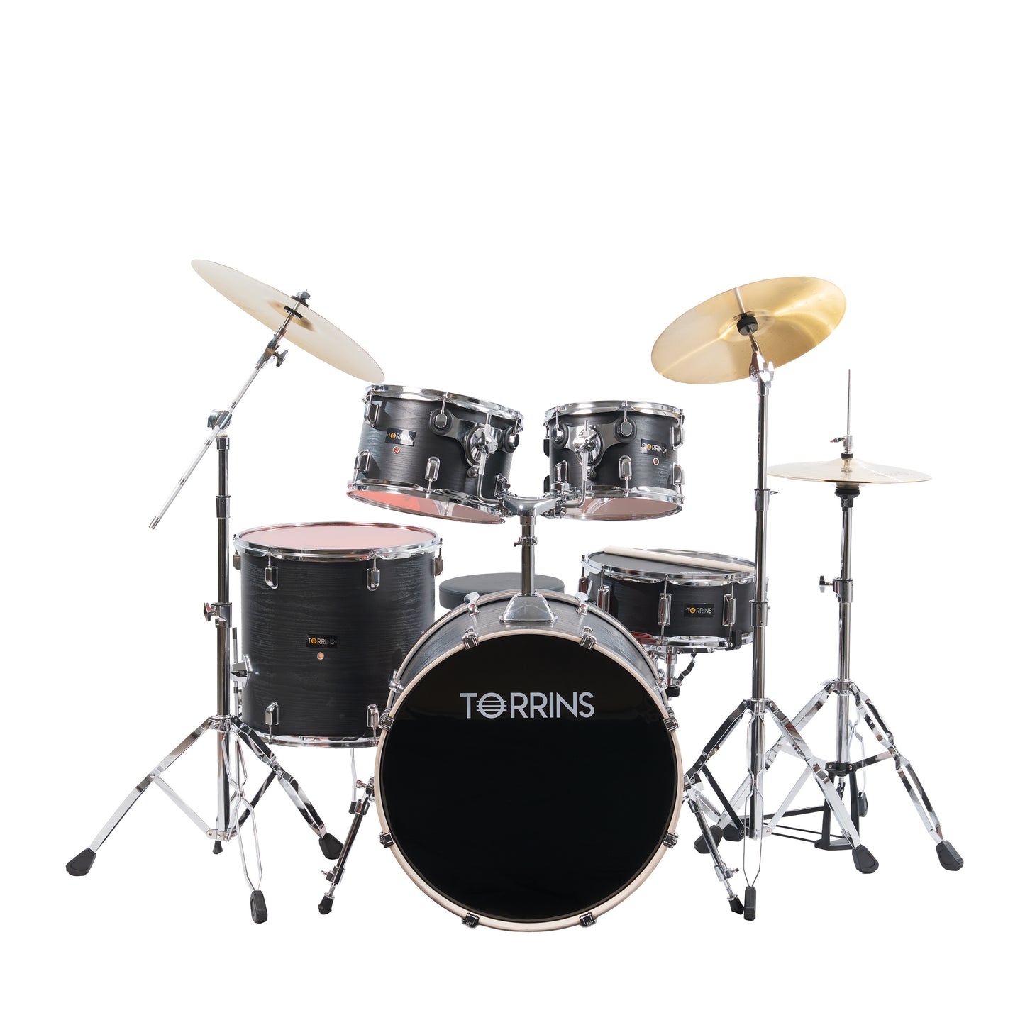 Torrins TempoX Series Acoustic Drum Kit with Hardware, Cymbals, High Hat & Throne
