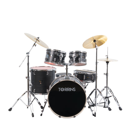 Torrins TempoX Series Acoustic Drum Kit with Hardware, Cymbals, High Hat & Throne