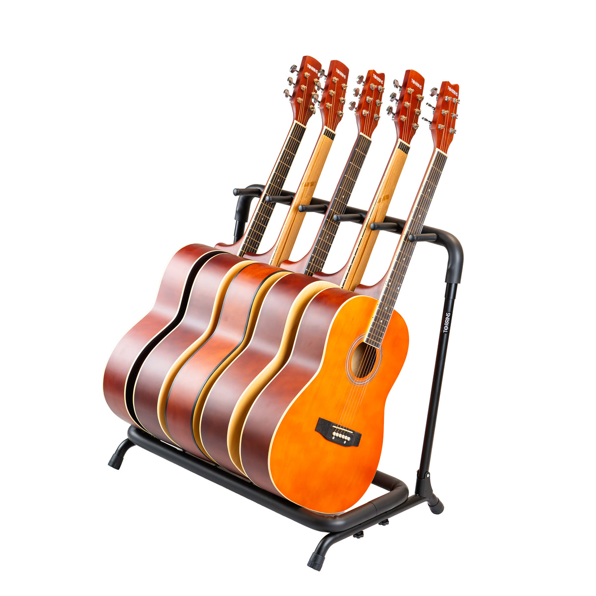 Torrins 5-Slot Universal Multi Guitar Rack Stand – Heavy-Duty Metal Floor Stand for Acoustic, Electric & Bass Guitars