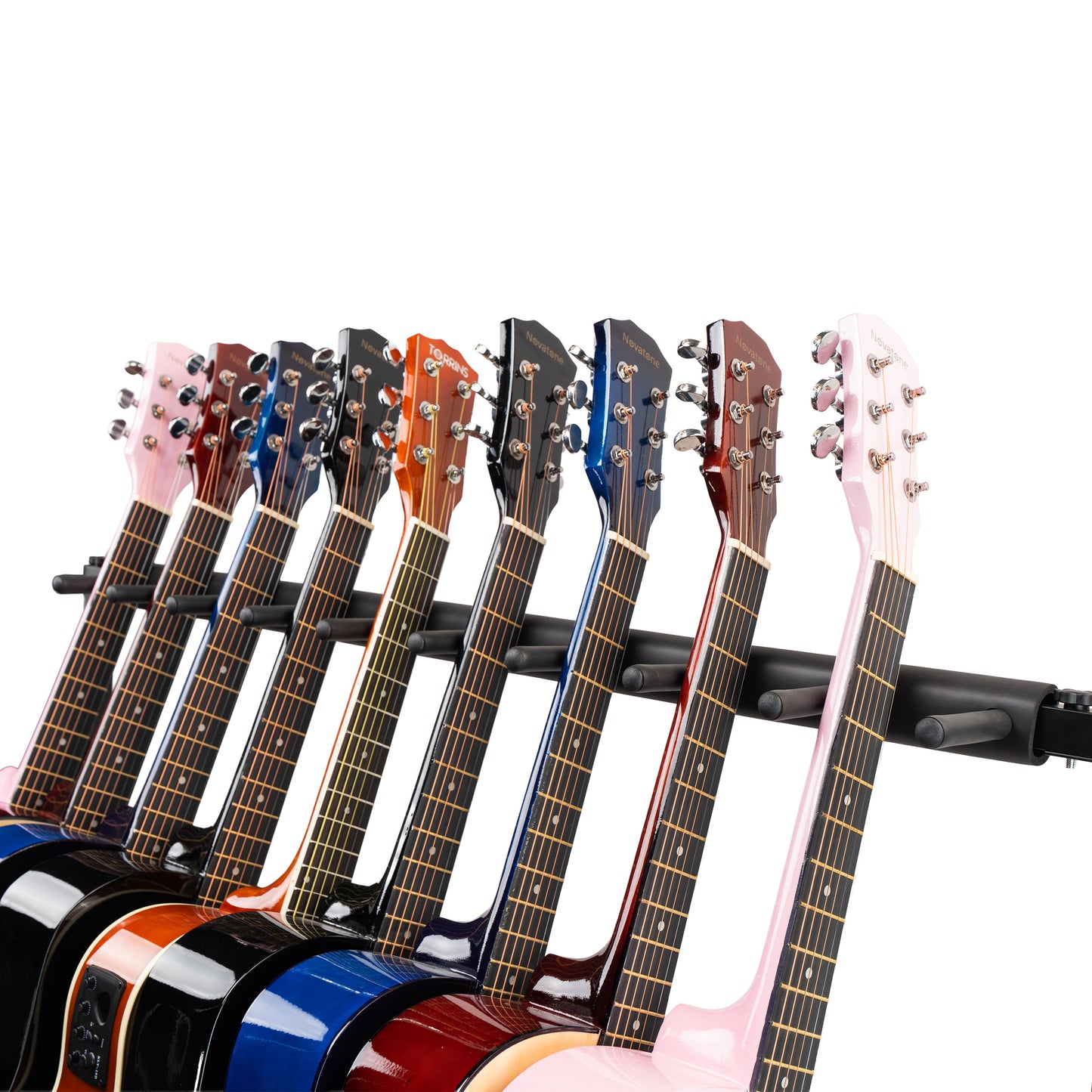 Torrins 9-Slot Universal Multi Guitar Rack Stand – Heavy-Duty Metal Floor Stand for Acoustic, Electric & Bass Guitars