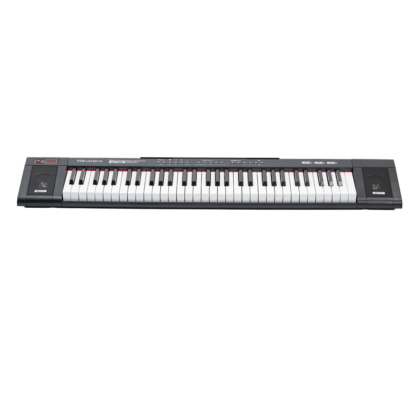 Novatone NT-100 61 Keys Musical Keyboard with 199 Tones, 199 Rhythms, 59 Demo Songs, Recording & LED Display