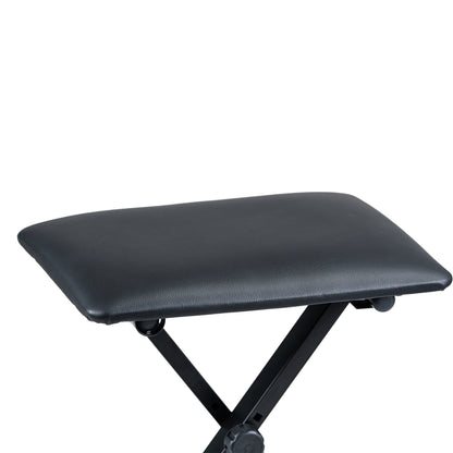 Torrins Adjustable Keyboard Bench – Padded Foldable X-Frame Piano Stool