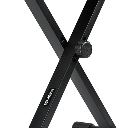 Torrins Adjustable Keyboard Bench – Padded Foldable X-Frame Piano Stool
