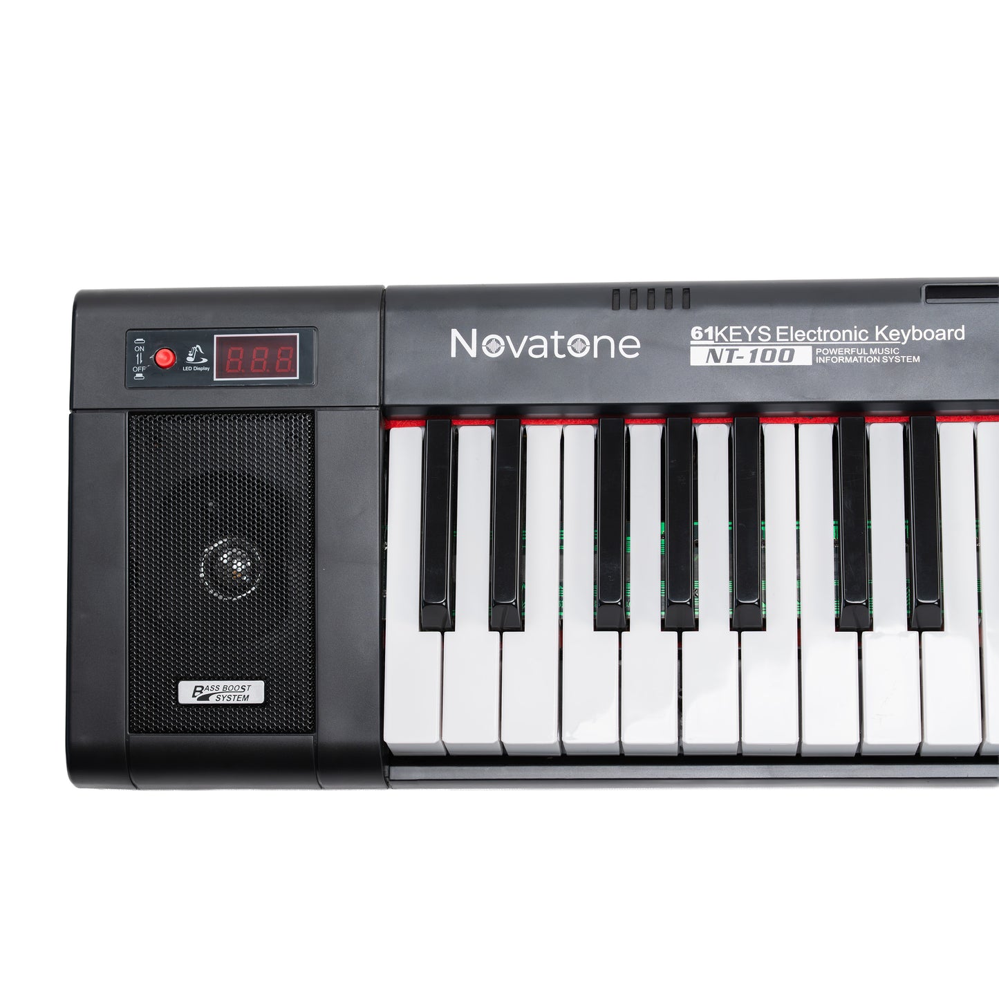 Novatone NT-100 61 Keys Musical Keyboard with 199 Tones, 199 Rhythms, 59 Demo Songs, Recording & LED Display