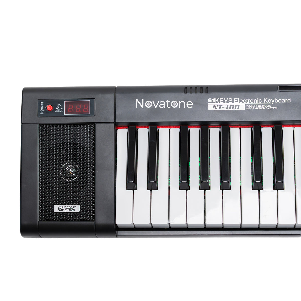 Novatone NT-100 61 Keys Musical Keyboard with 199 Tones, 199 Rhythms, 59 Demo Songs, Recording & LED Display