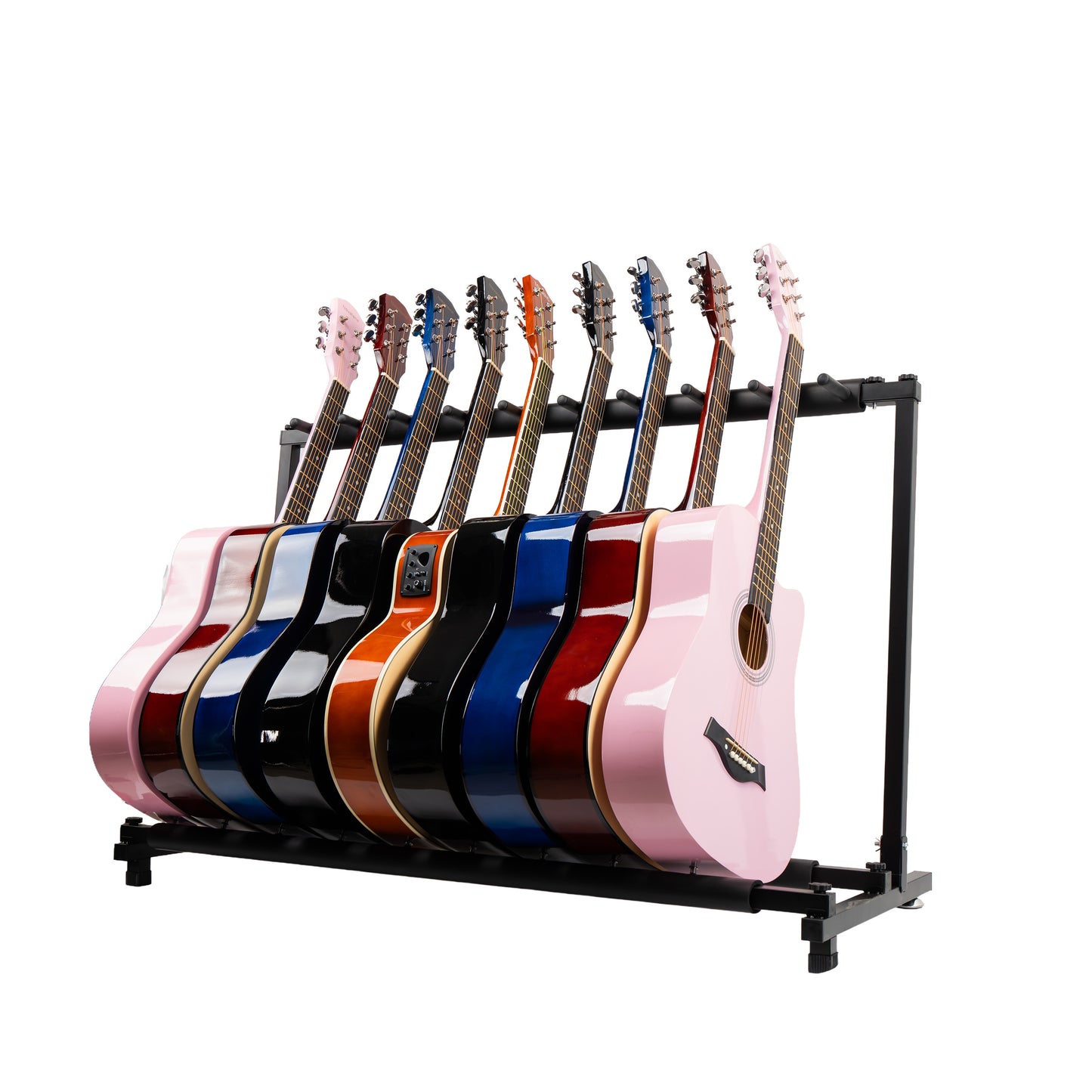 Torrins 9-Slot Universal Multi Guitar Rack Stand – Heavy-Duty Metal Floor Stand for Acoustic, Electric & Bass Guitars
