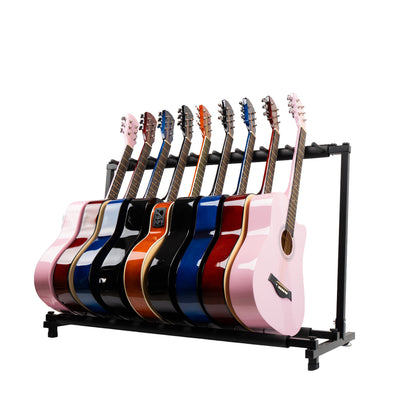 Torrins 9-Slot Universal Multi Guitar Rack Stand – Heavy-Duty Metal Floor Stand for Acoustic, Electric & Bass Guitars