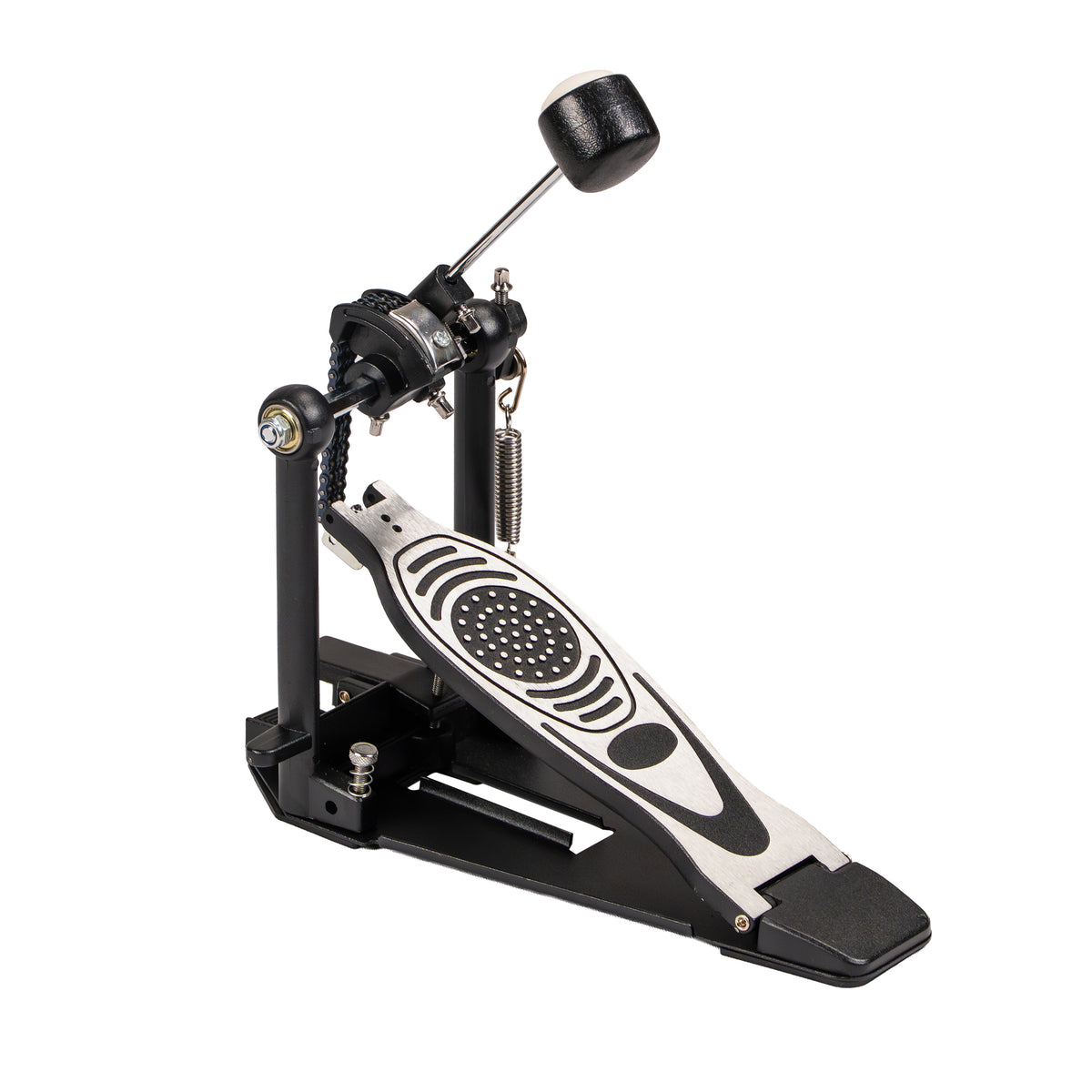 Single Bass Drum Pedal | Smooth Chain Drive, Adjustable Beater & Spring Tension | Heavy-Duty Metal Construction, Non-Slip Base | Fits Acoustic & Electronic Drum Kits
