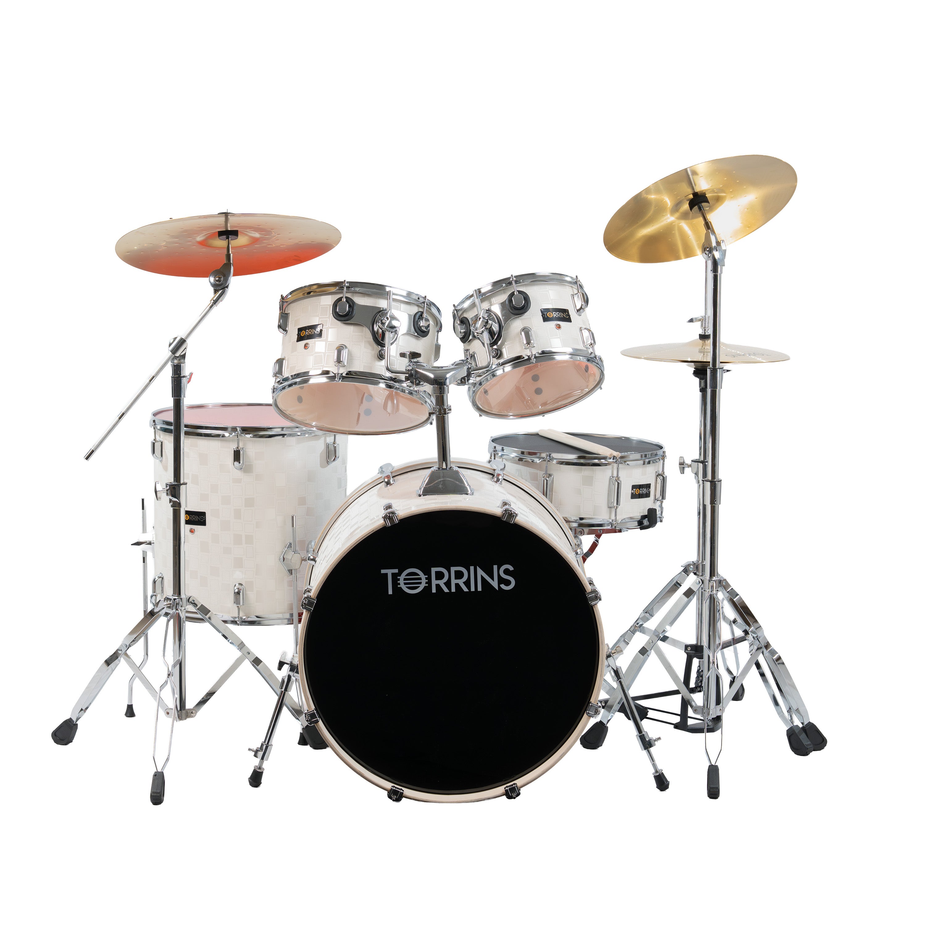 Torrins TempoX Series Acoustic Drum Kit with Hardware, Cymbals, High H