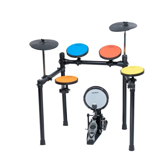 Torrins Silent Practice Drum Kit - 4 Mute Pads | Muted Hi-Hat and Cymbal | Kickpad and Pedal
