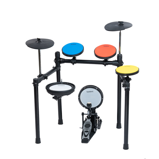 Torrins Silent Practice Drum Kit - 4 Mute Pads | Muted Hi-Hat and Cymbal | Kickpad and Pedal