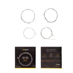 Torrins Bass Guitar Strings 40–95 Light Gauge Nickel Plated Alloy | Punchy Low End & Smooth Playability for 4 String Electric Bass Guitar