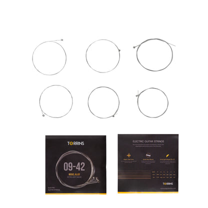 Torrins Electric Guitar Strings | 09–42 Extra Light Gauge Nickel Alloy | Bright Tone & Easy Playability