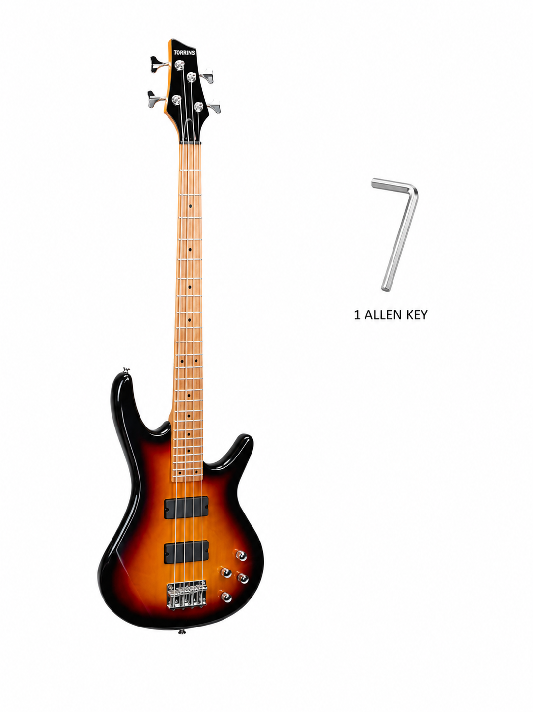 Torrins Progressa Series Bass Guitar with H-H Pickup | Available in Black, Sunburst, Blue and Red Color
