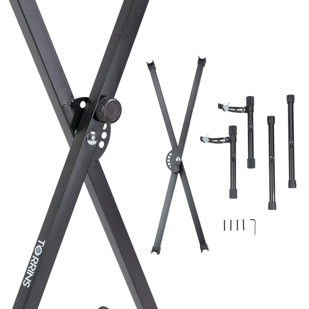 Torrins Adjustable Keyboard Stand – Heavy-Duty Portable Stand with Height Adjustment & Secure Locking Straps