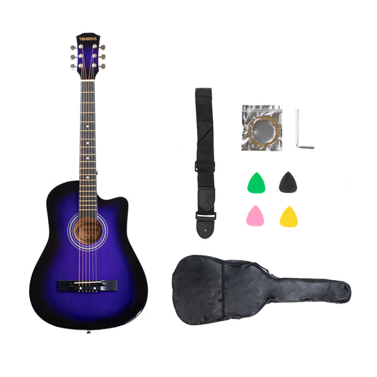 Torrins Beginner Series Acoustic Guitar: T38 -Violet | Glossy Finish