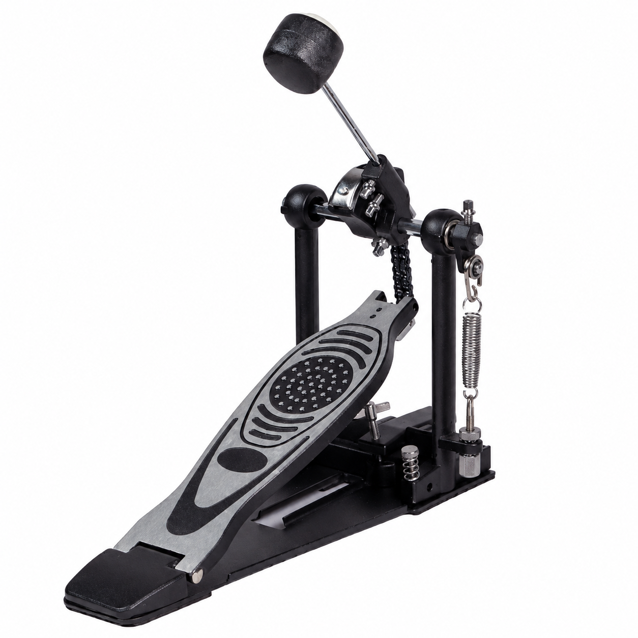 Single Bass Drum Pedal | Smooth Chain Drive, Adjustable Beater & Spring Tension | Heavy-Duty Metal Construction, Non-Slip Base | Fits Acoustic & Electronic Drum Kits