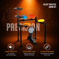 Torrins Silent Practice Drum Kit - 4 Mute Pads | Muted Hi-Hat and Cymbal | Kickpad and Pedal