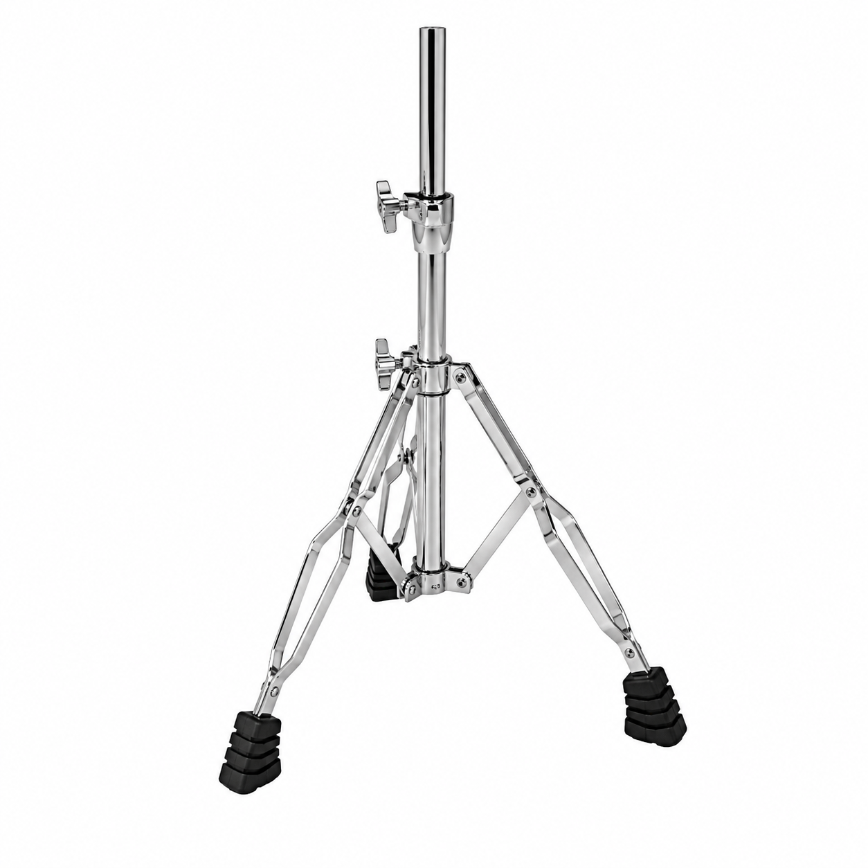 Heavy-Duty Adjustable Snare Drum Stand | Double-Braced Legs, Chrome-Plated Finish, Non-Slip Rubber Grips | Height Adjustable for Acoustic & Electronic Drums | Clamp Style Basket Holder