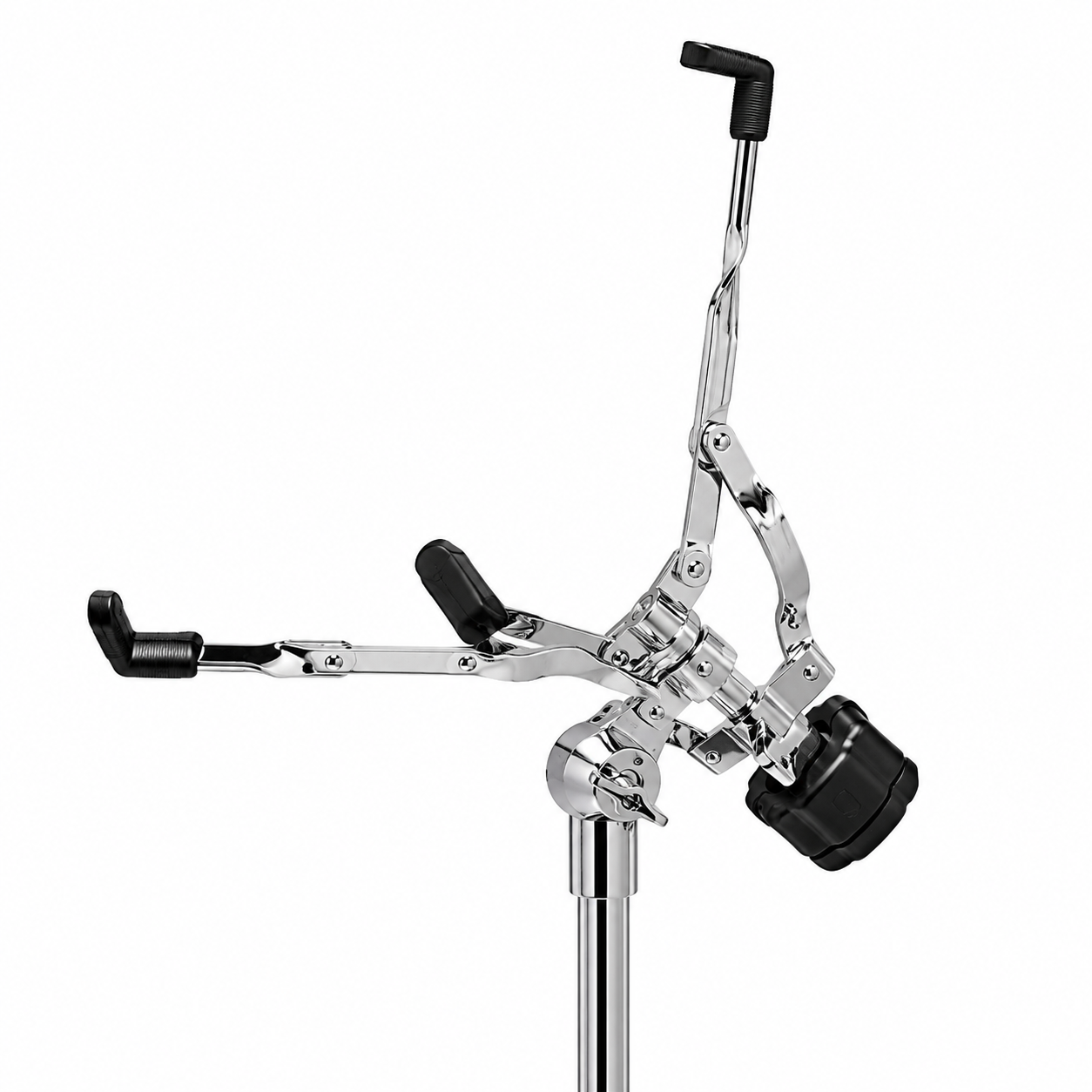 Heavy-Duty Adjustable Snare Drum Stand | Double-Braced Legs, Chrome-Plated Finish, Non-Slip Rubber Grips | Height Adjustable for Acoustic & Electronic Drums | Clamp Style Basket Holder