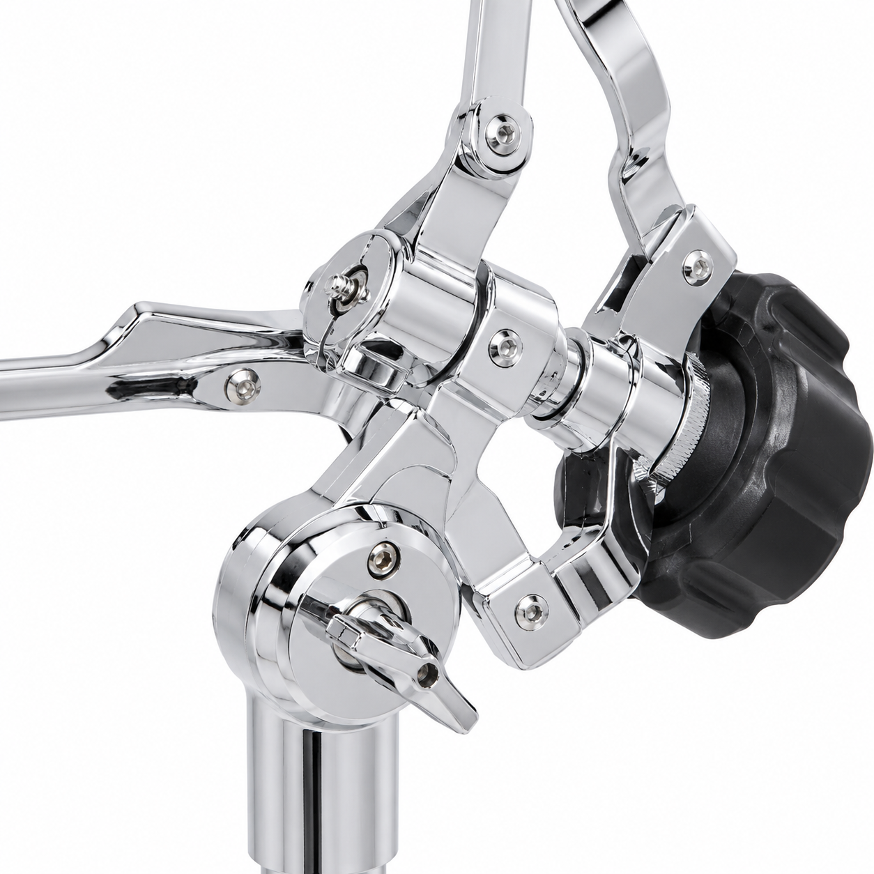 Heavy-Duty Adjustable Snare Drum Stand | Double-Braced Legs, Chrome-Plated Finish, Non-Slip Rubber Grips | Height Adjustable for Acoustic & Electronic Drums | Clamp Style Basket Holder