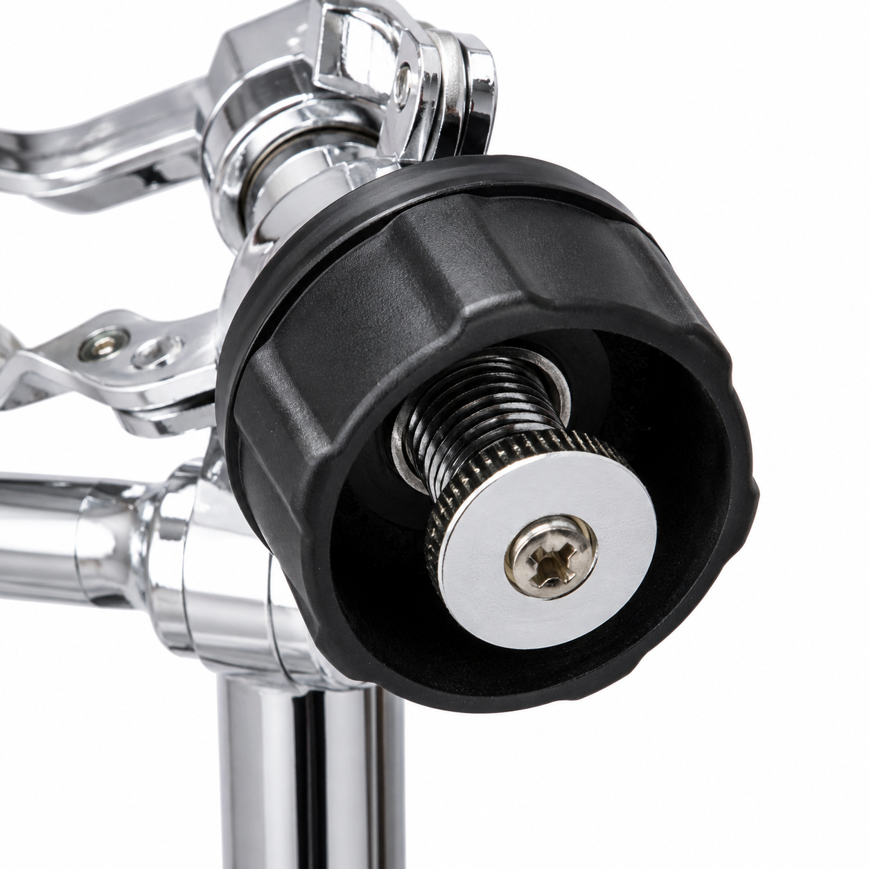 Heavy-Duty Adjustable Snare Drum Stand | Double-Braced Legs, Chrome-Plated Finish, Non-Slip Rubber Grips | Height Adjustable for Acoustic & Electronic Drums | Clamp Style Basket Holder