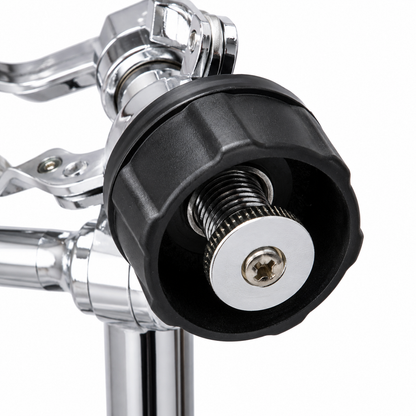 Heavy-Duty Adjustable Snare Drum Stand | Double-Braced Legs, Chrome-Plated Finish, Non-Slip Rubber Grips | Height Adjustable for Acoustic & Electronic Drums | Clamp Style Basket Holder