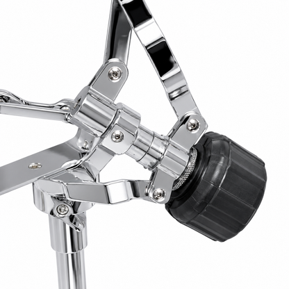 Heavy-Duty Adjustable Snare Drum Stand | Double-Braced Legs, Chrome-Plated Finish, Non-Slip Rubber Grips | Height Adjustable for Acoustic & Electronic Drums | Clamp Style Basket Holder