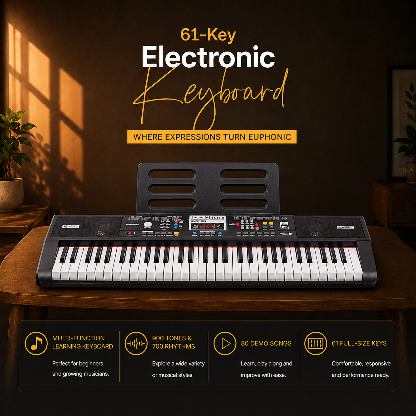 Torrins 61 Keys Multi-Function Electronic Keyboard for Beginners | Tork 1